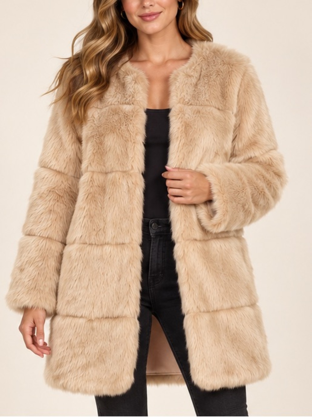 Metaphor Faux-Fur Teddy Jacket in Blush